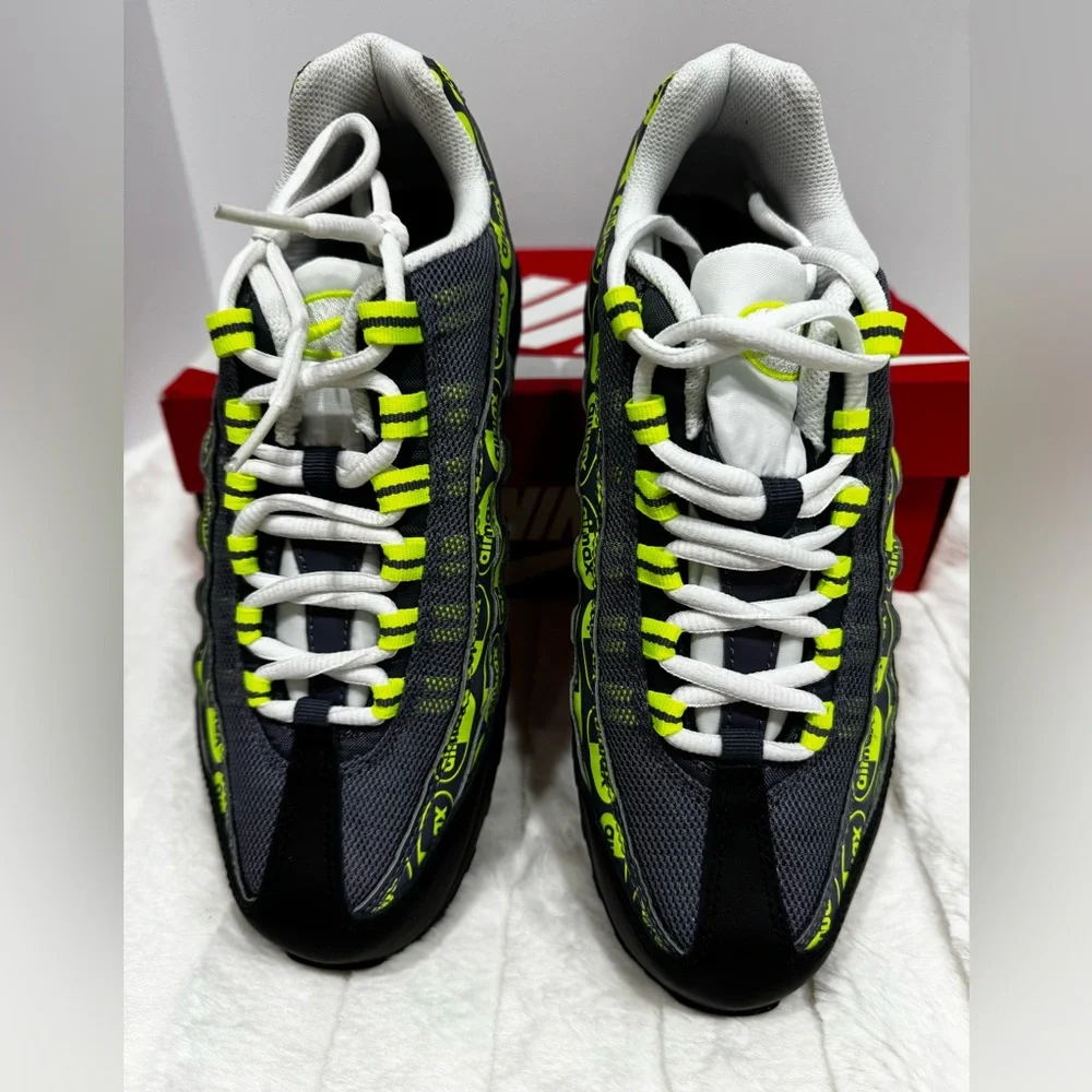 Nike Kids Air Max Sneakers Gray and Neon Yellow